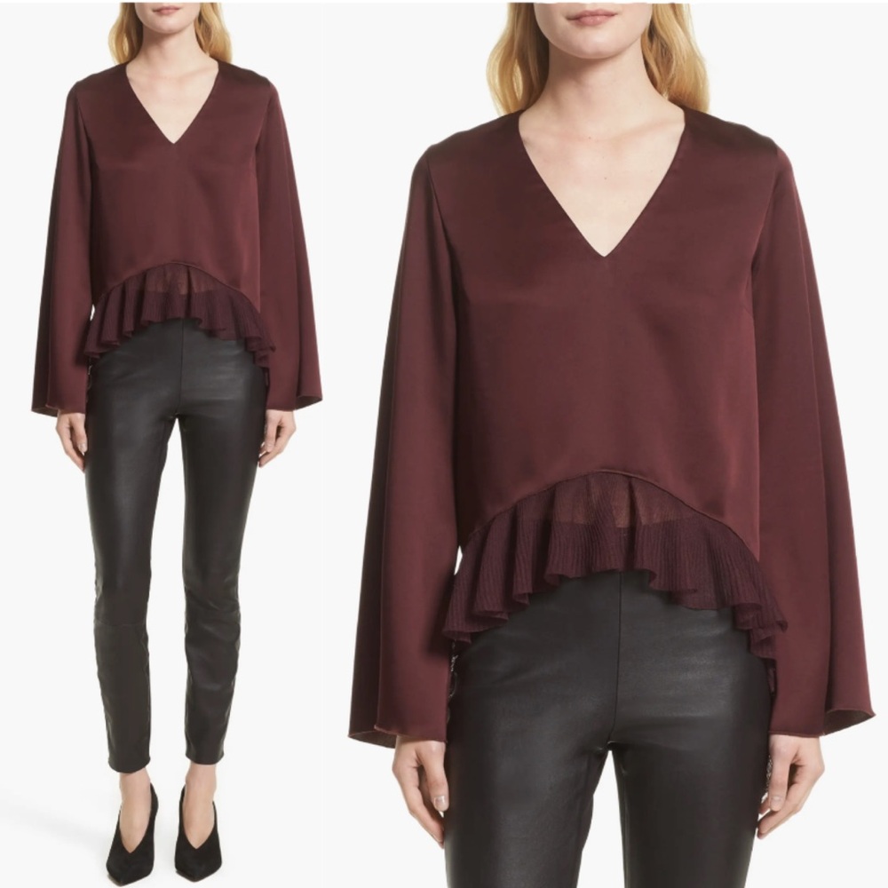 ELIZABETH and JAMES Heath Ruffle Hem Top - Size XS